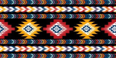 Ikat abstract geometric mandala ethnic seamless pattern design. Aztec fabric carpet mandala ornaments textile decorations wallpaper. Tribal boho native mandalas turkey traditional embroidery vector