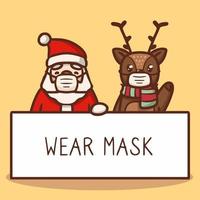 Face mask santa claus mascot