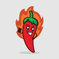 Chilli mascot design vector