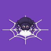 lindo diseño de araña púrpura vector