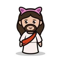 Cute jesus christian mascot vector