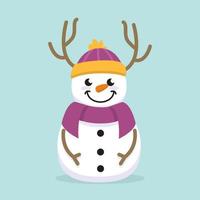 Cute Snowman winter mascot vector