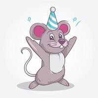 ratón lindo ilustración estilo dibujado a mano vector