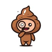 Cute poop mascot character design vector