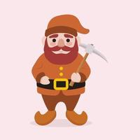 Cute dwarf mascot vector