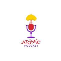 Podcast logo template vector
