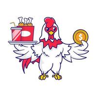 Cute chicken mascot design vector