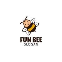 Fun bee logo vector