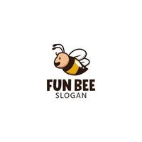 Fun bee logo vector