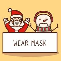 Face mask santa claus mascot vector