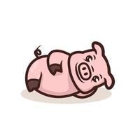 Cute Pig msacot vector