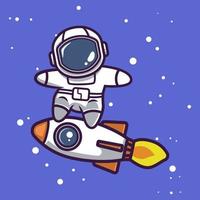 lindo astronauta mascota espacio tema vector