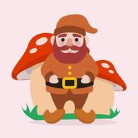 Cute dwarf mascot vector