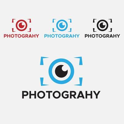 Blue And Black color Photography Logo. Camera Logo.
