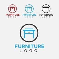 logotipo de muebles de color azul y negro. diseño de logotipo mínimo. vector