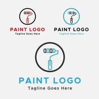 Minimalistic paint Logo. Circular shape painting Logo. Blue, Black and red color. vector