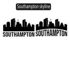 Ilustración de vector de silueta de horizonte de la ciudad de southampton