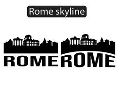 Rome skyline silhouette vector illustration