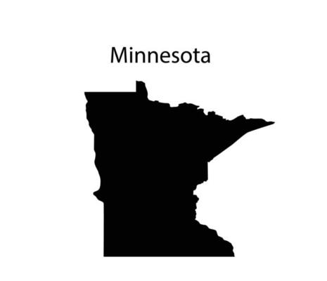 Minnesota Map Silhouette in White Background