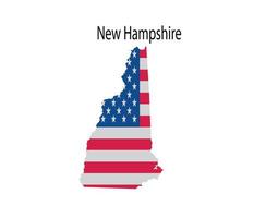 ilustración de mapa de new hampshire en fondo blanco vector