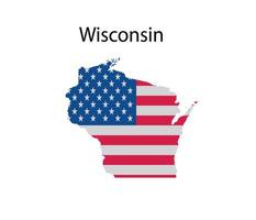 ilustración de mapa de wisconsin en fondo blanco vector