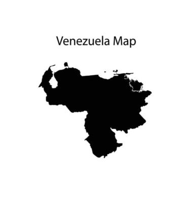 Venezuela Map Silhouette Illustration in White Background