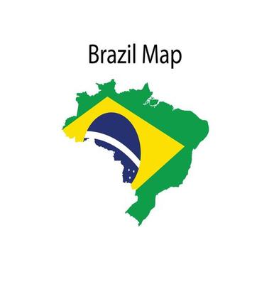 Brazil Map Illustration in White Background