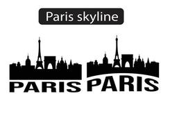 Paris city skyline silhouette vector illustration