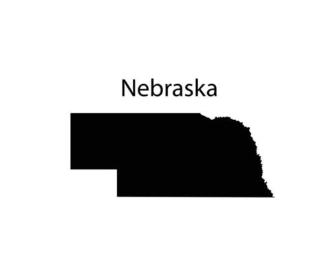 Nebraska Map Silhouette in White Background