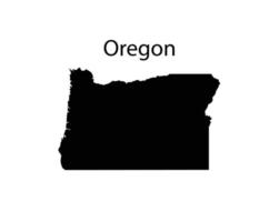 silueta de mapa de oregon en fondo blanco vector