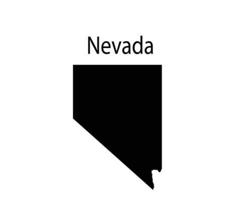 Nevada Map Silhouette in White Background