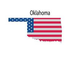 ilustración de mapa de oklahoma en fondo blanco vector