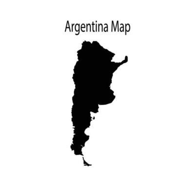 Argentina Map Silhouette Illustration in White Background