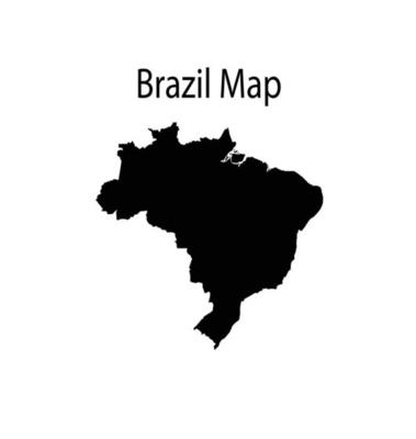 Brazil Map Silhouette Illustration in White Background