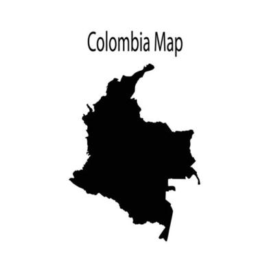 Colombia Map Silhouette Illustration in White Background