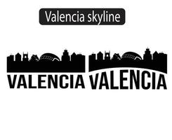 Valencia city skyline silhouette vector illustration