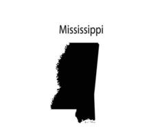 mississippi mapa silueta en fondo blanco vector