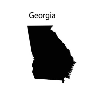 Georgia Map Silhouette in White Background