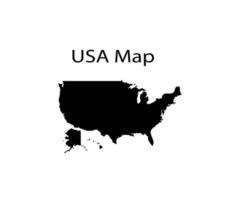 USA Map Silhouette  Illustration in White Background