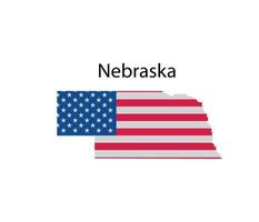 Nebraska Map Illustration in White Background vector