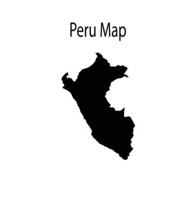 Peru Map Silhouette Illustration in White Background