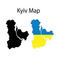 Ilustración de mapa de Kyiv en fondo blanco vector