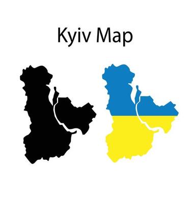 Kyiv Map Illustration in White Background