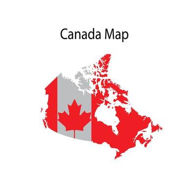 Canada Map Illustration in White Background