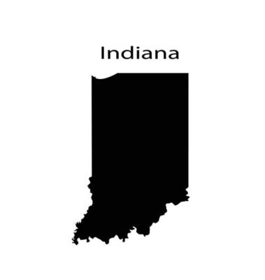 Indiana Map Silhouette in White Background