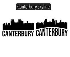 canterbury, ciudad, contorno, silueta, vector, ilustración vector