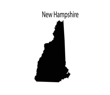 New Hampshire Map Silhouette in White Background