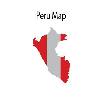 Peru Map Illustration in White Background