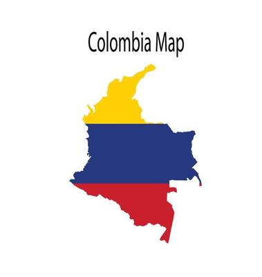 Colombia Map Illustration in White Background