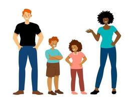 Interracial Family Characters vector